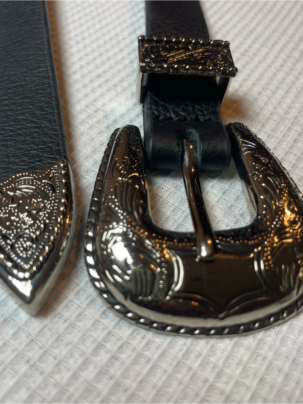B-Low The Belt Women's Black Western Belt Small Adjustable Buckle Silver